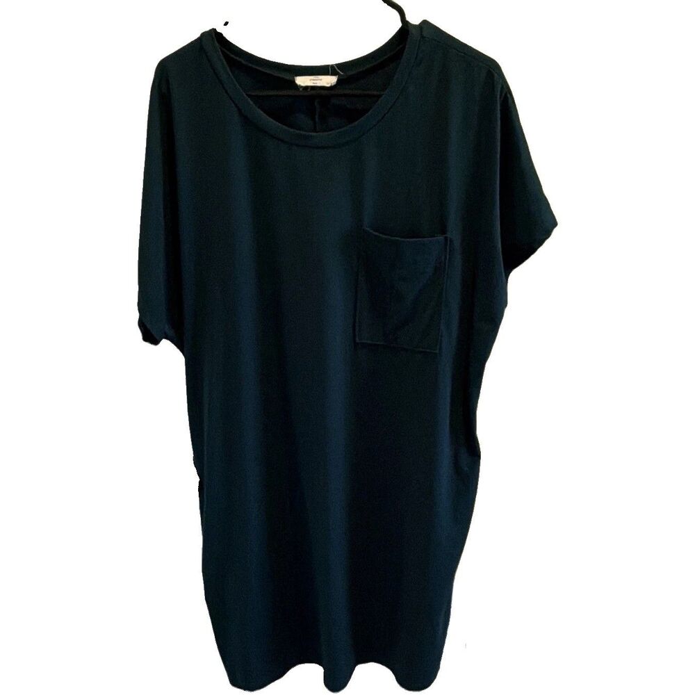 Entro Green Cotton Knit Crew Neck Pocket Relaxed Fit T-Shirt XL